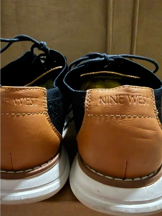 Nine West Black Knit Lace-Up Oxfords with Brown Accents - Picture 5 of 10